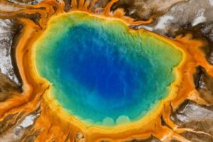 Aerial image of the Yellowstone Caldera