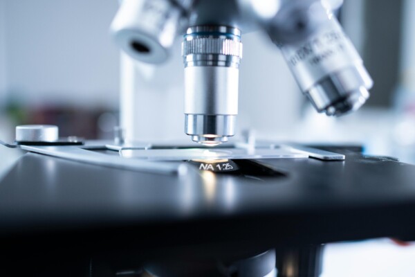 Image of microscope in laboratory