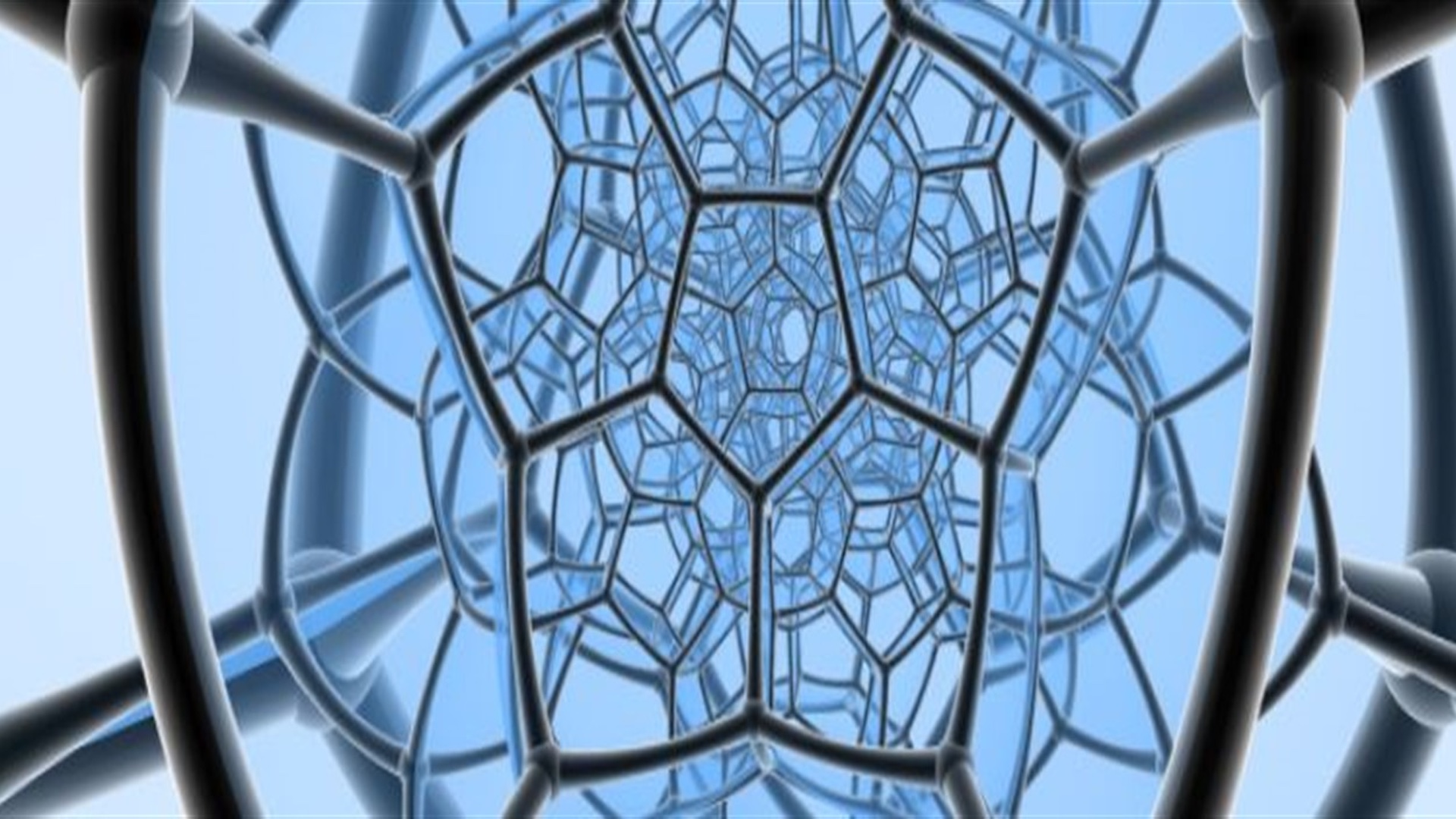 blue background with hexagons
