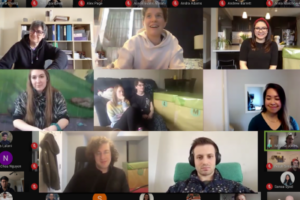 A screenshot from a virtual celebration for Dev Degree graduates