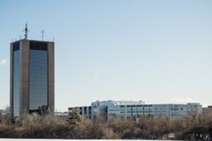 Carleton's campus during winter