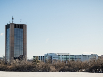 Carleton's campus during winter