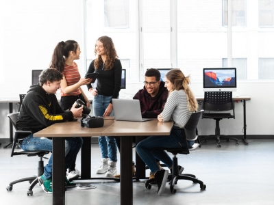 Students in a computer lab