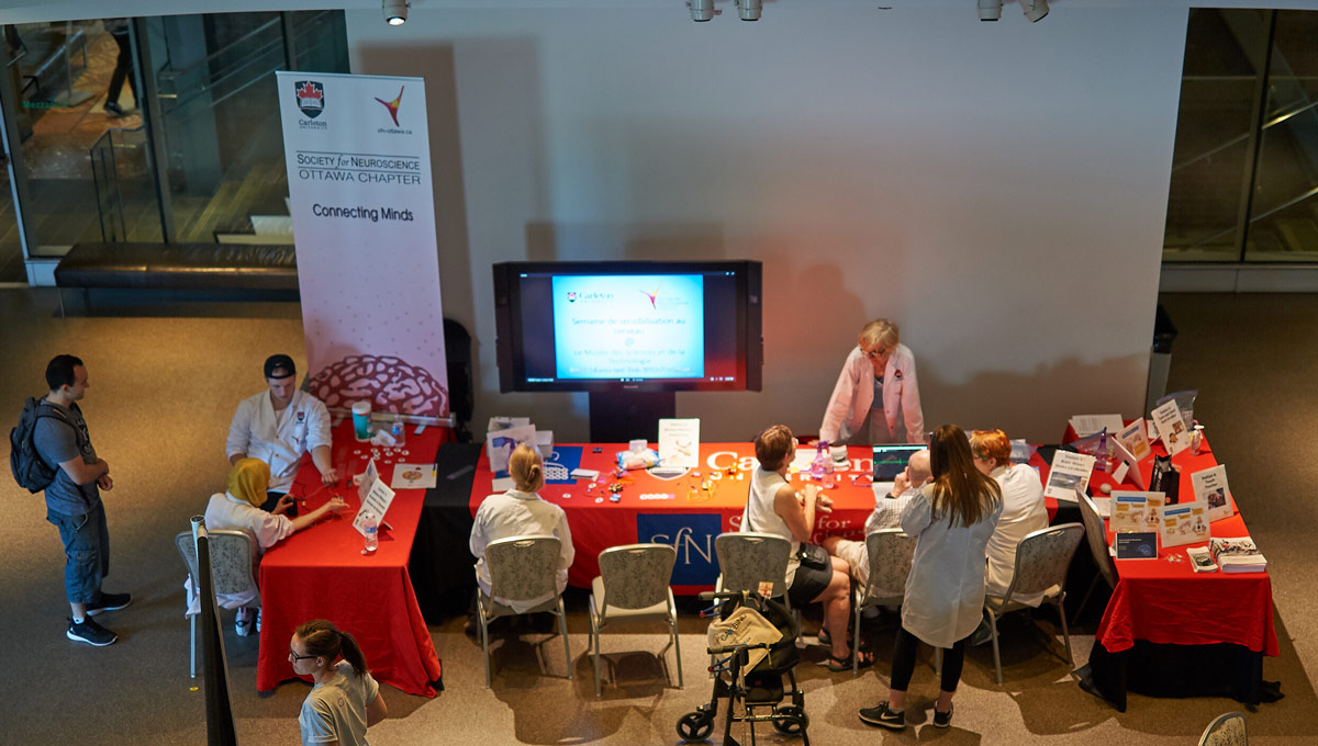 Neuroscience students held a demonstration as part of a showcase of the human brain at an event at the Canadian Museum of Nature on June 9 and 10.