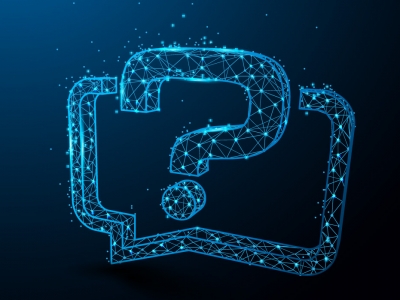 A digital rendering of a question mark.