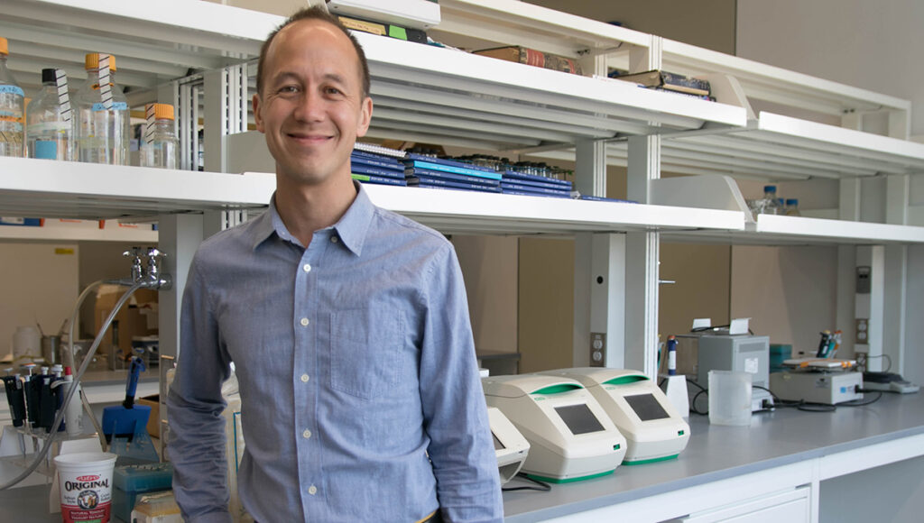 Alex Wong in his lab